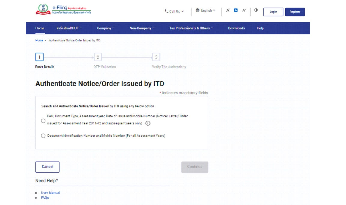 Step 2 Authentication Method
